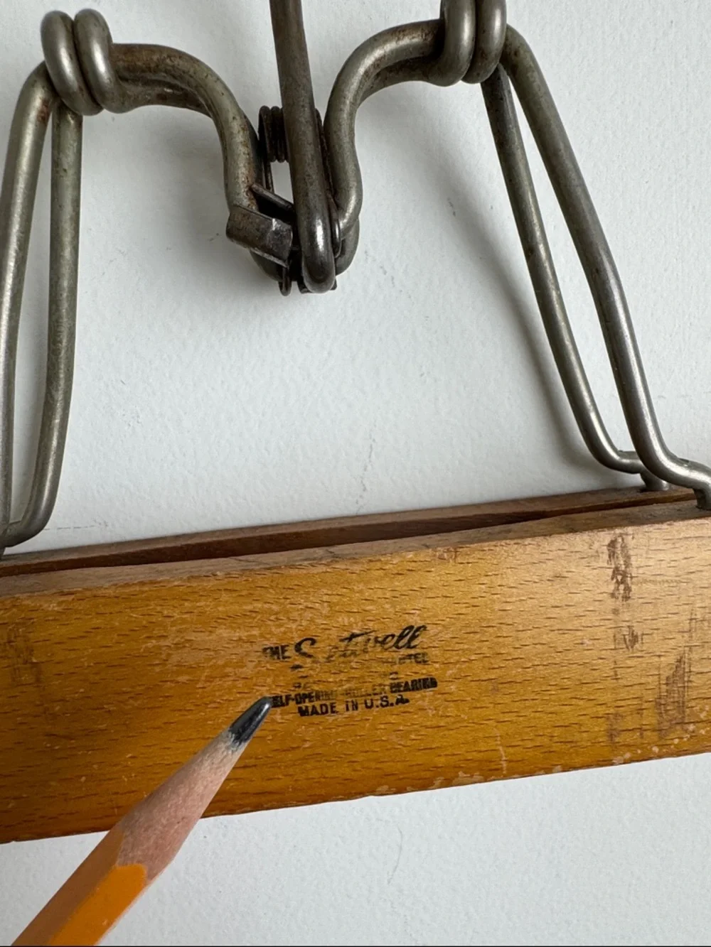 Setwell Vintage Wooden Clamp Hangers Lot of 3